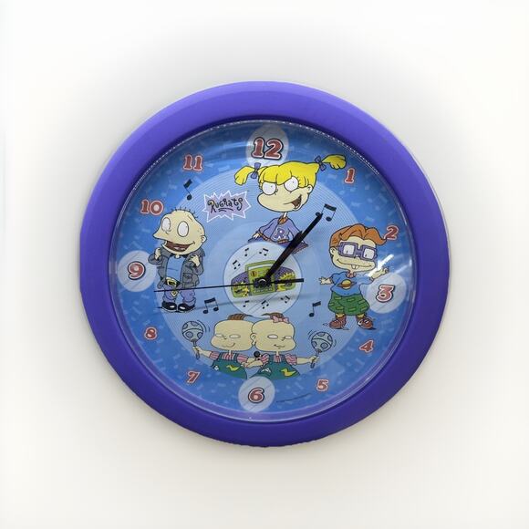 VINTAGE 1999 Rugrats Talking Clock Nickelodeon 12 Sayings *Tested* - Picture 1 of 3
